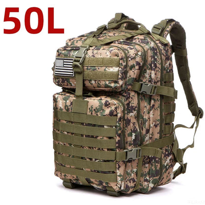 25L/50L 1000D Nylon Waterproof Trekking Fishing Hunting Backpack