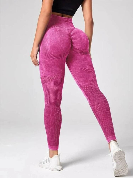 Women's 2-Piece Yoga Basic Tie Dye Tummy Control Sports Leggings - Empire P.E