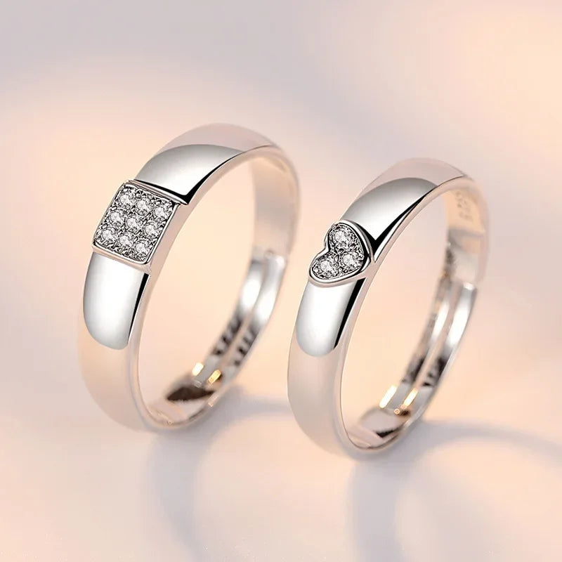 NEW 925 Sterling Silver Moissanite Diamond Couple Rings - Empire P.E