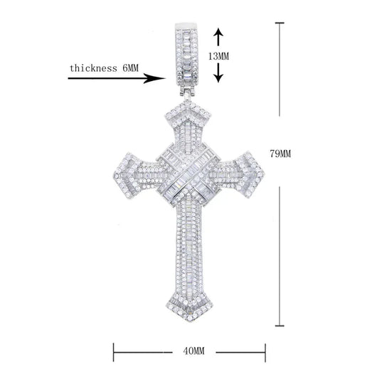 Long Lab Diamond Cross Pendant - Empire P.E
