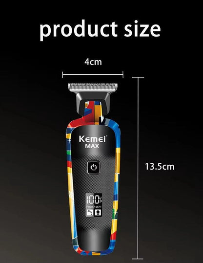 Kemei Rechargeable Graffiti Pattern Electric Hair Clipper Professional - Empire P.E