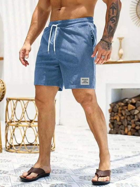 Men's new solid colour lace-up sweatpants shorts - Empire P.E