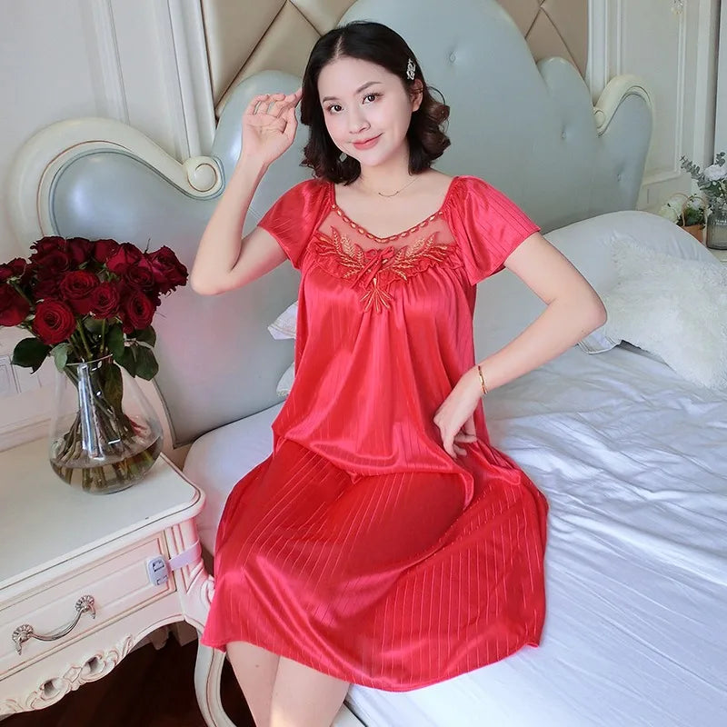 Ladies Ice Silk Nightgowns - Empire P.E