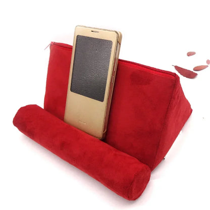 Pillow flat tablet holder supports the bed