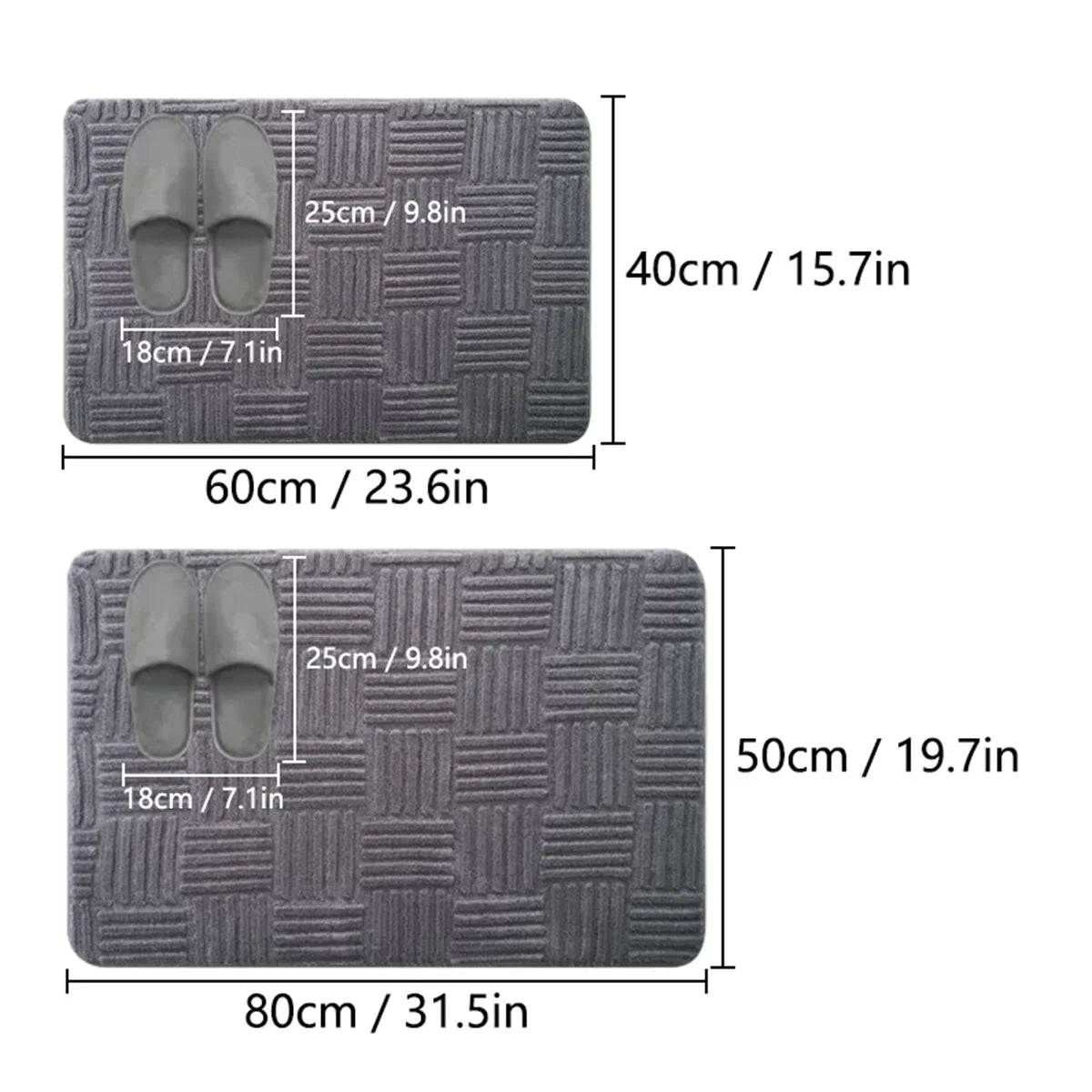 Simple bathroom absorbent floor mat