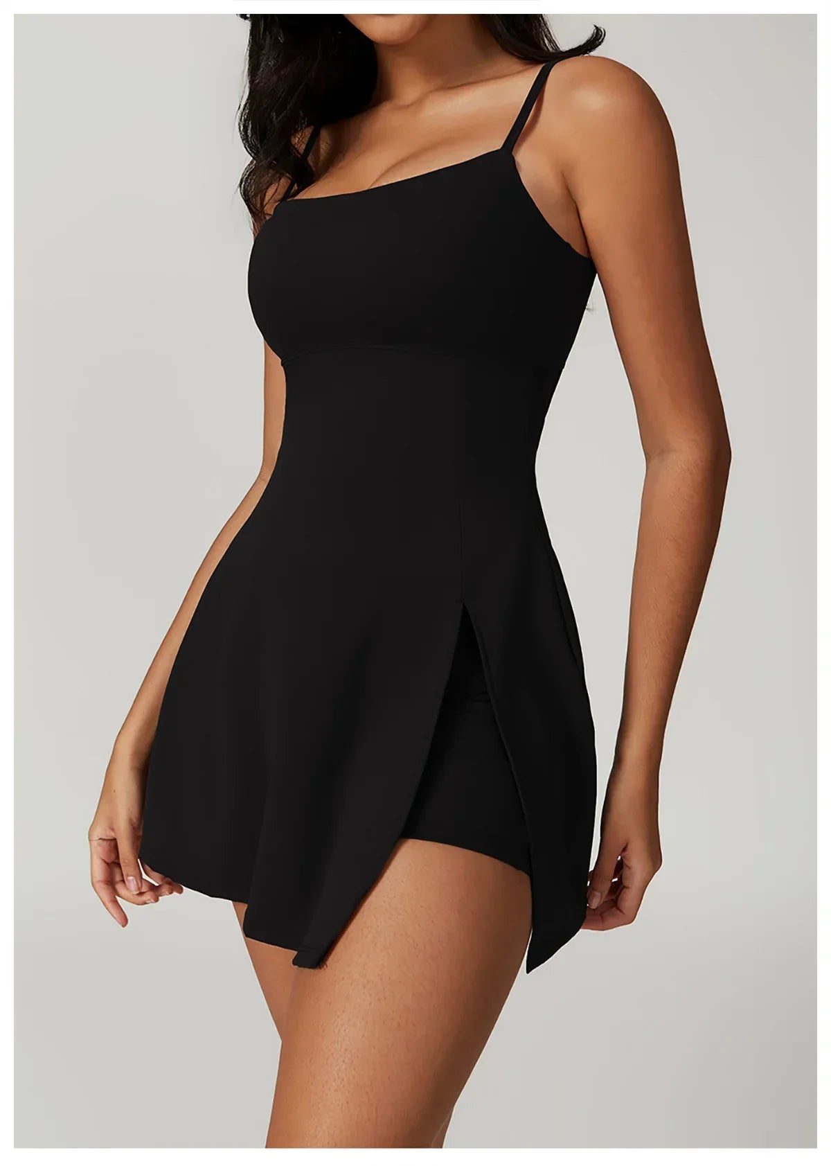 Skinny One-piece Tennis Dress Outdoor Slim-fit Shock-proof Hollow Out Backless Running Fitness Yoga Clothes Tights Tennis Skirt - Empire P.E