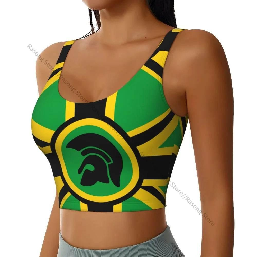 Sports Bra Women Running Yoga Clothes Vest Jamaica Kingdom Flag Gathering Fitness Vest - Empire P.E