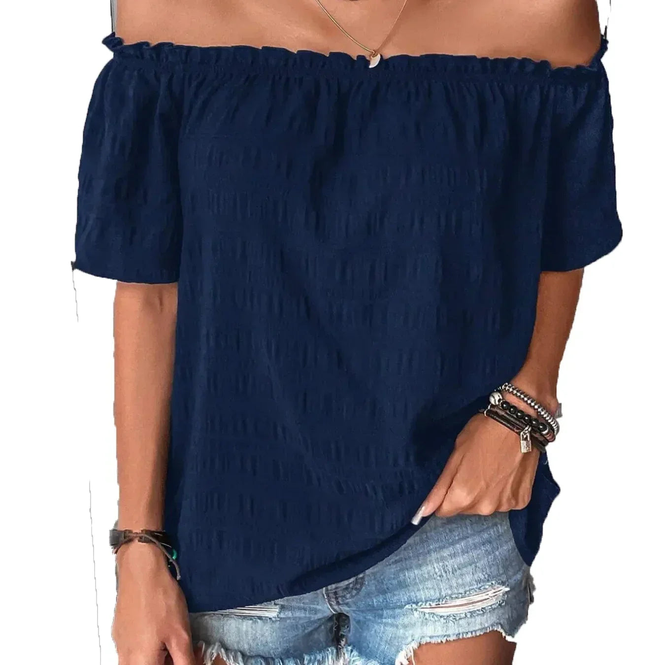 Women's Fashion Off The Shoulder Shirt - Empire P.E
