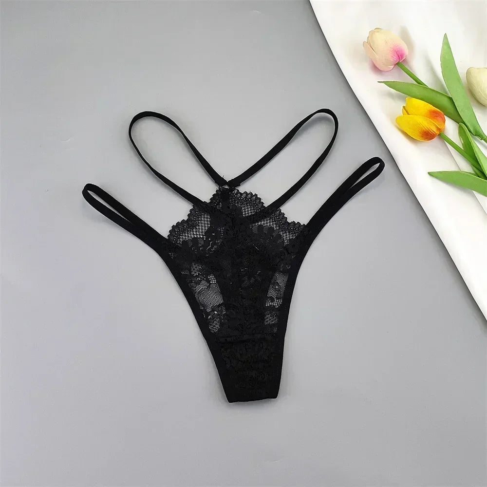3 Pcs Lace Thin Strap Thong Women Low Waist - Empire P.E