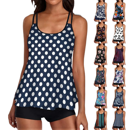 Women Casual Tropical Print Tankini Swimsuit Set - Empire P.E