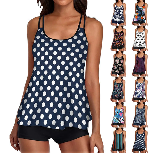 Women Casual Tropical Print Tankini Swimsuit Set - Empire P.E