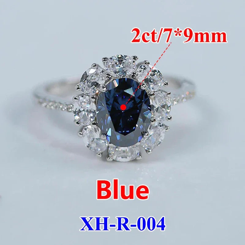 Women Moissanite Ring s925 Silver Oval Cut - Empire P.E
