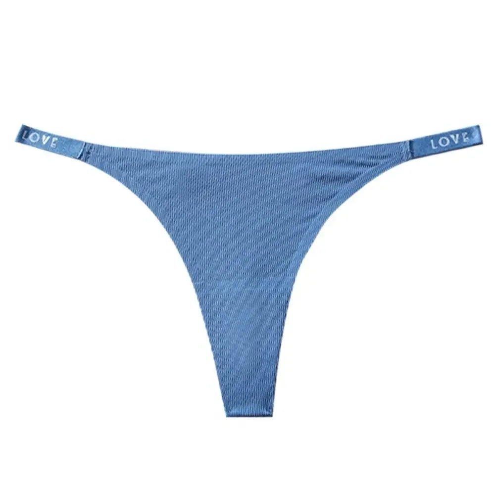 Sweet Solid Color Ice Silk Panties Low Waist Cotton Crotch Lingerie - Empire P.E