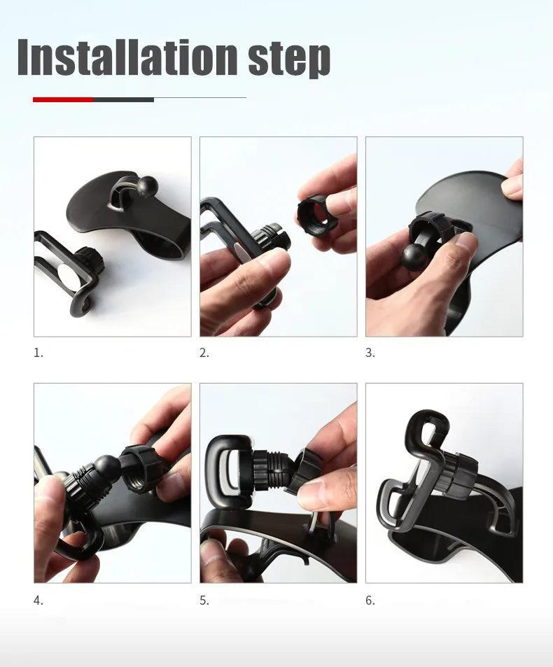 360 Rotatable Car Phone Holder Universal Cell Phone Stands Car Rack Dashboard Support for Auto Grip Mobile Phone Fixed Bracket - Empire P.E