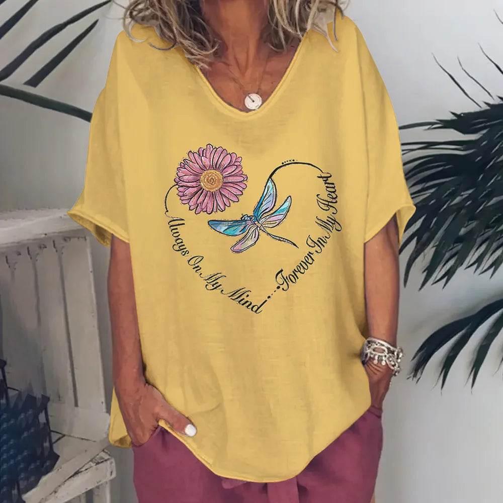New Women'S T-Shirt Summer Short Sleeve V-Neck Top Loose Casual Female Clothing Streetwear Hip Hop Tee Harajuku T Shirt Pullover - Empire P.E