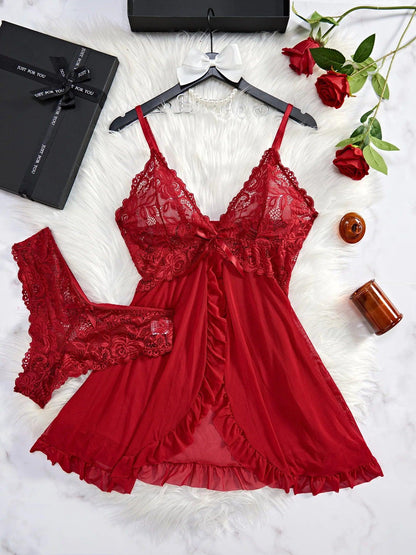 Sexy Lingerie Set Women Erotic Bra Nightdress Sexy Lace - Empire P.E