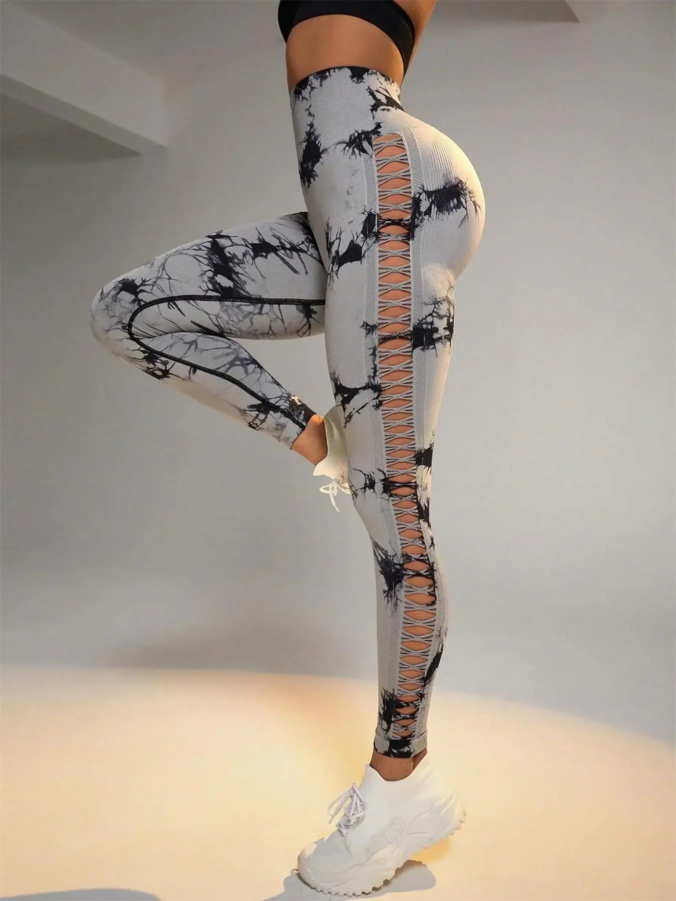 Tie Dye Seamless Leggings for Women High Waist Yoga Pants