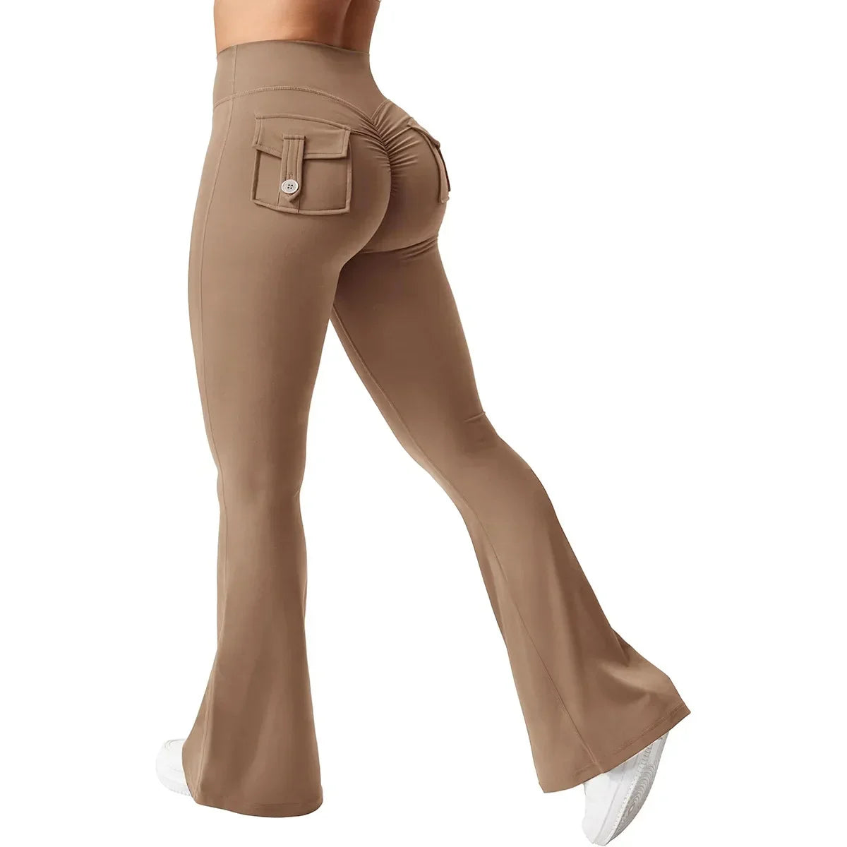 Fitness Yoga Leggings for Women Pocket Scrunched Gym Leggings High Waist Butt Liftting Tights Sexy Booty Shorts Bell-bottoms - Empire P.E