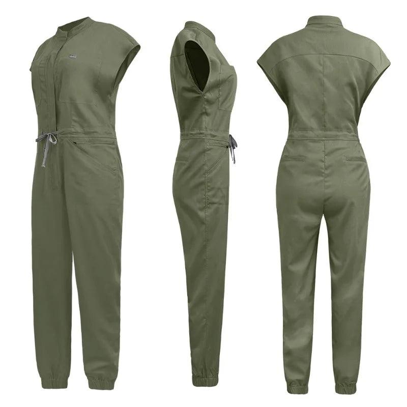 New Jumpsuits Medical Scrubs Uniform Short Sleeve