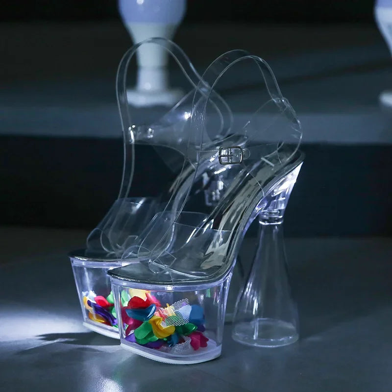 Women's Led Illuminated Clear Heel