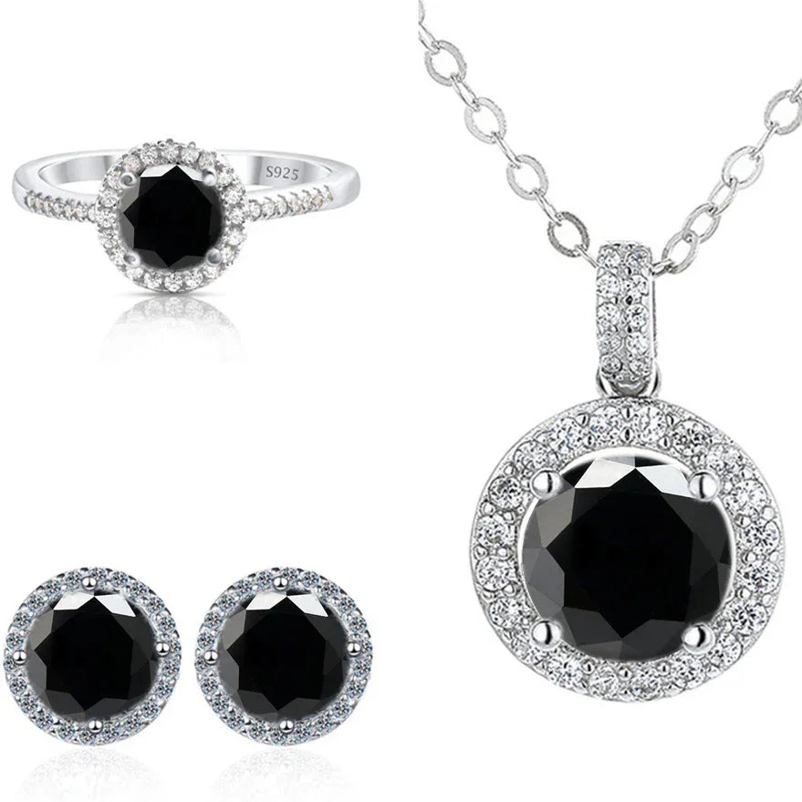 Real Round 6.5mm Moissanite Jewelry Set 925 Sterling Silver - Empire P.E