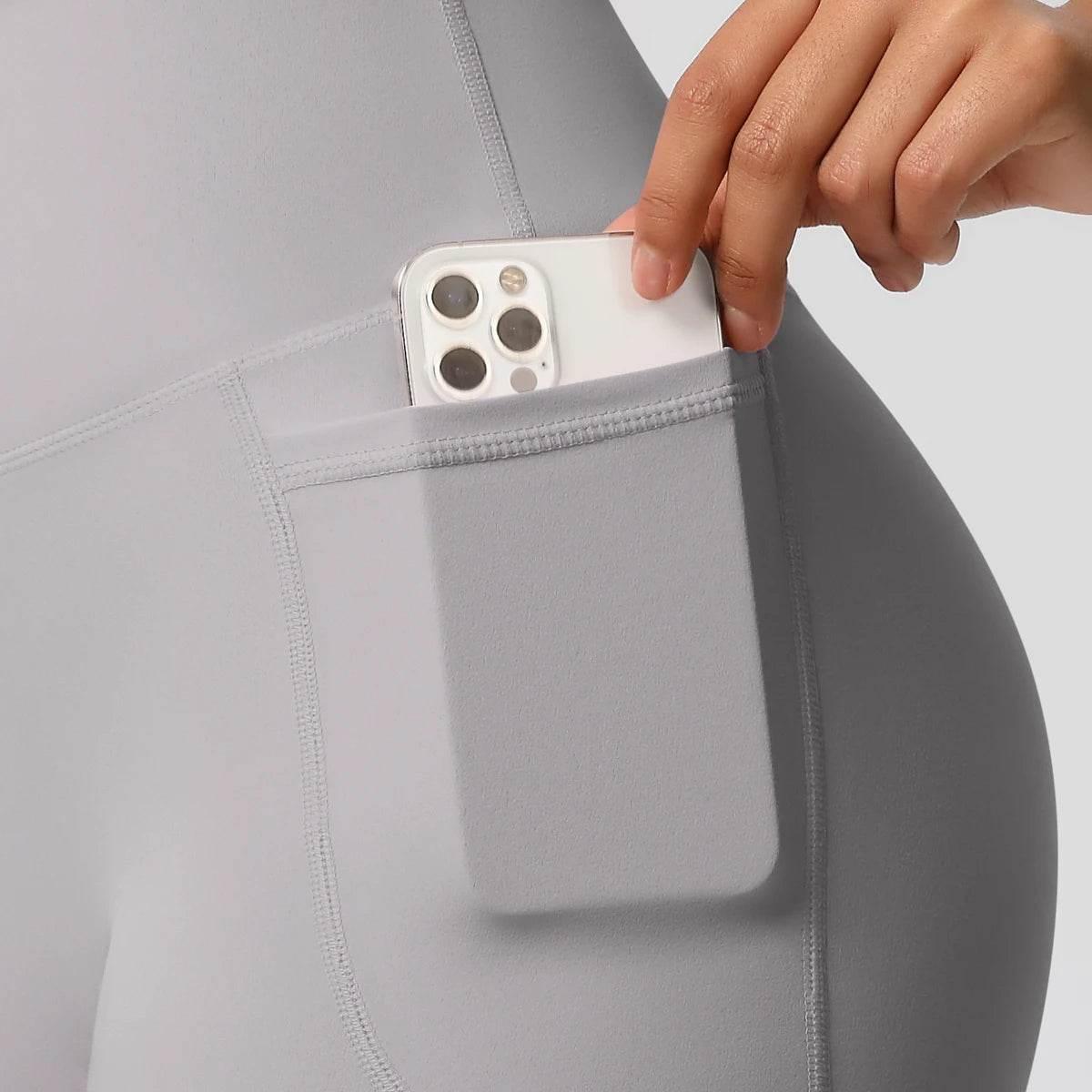 Women Sports Short With PocketedYoga Legging Shorts Squat Proof High Waist Fitness Tight Shorts Quick Drying Cycling Workout Gym - Empire P.E