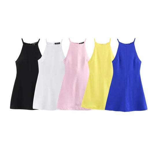 Interlock halter Dress 2024 TRAF's new sexy sleeveless