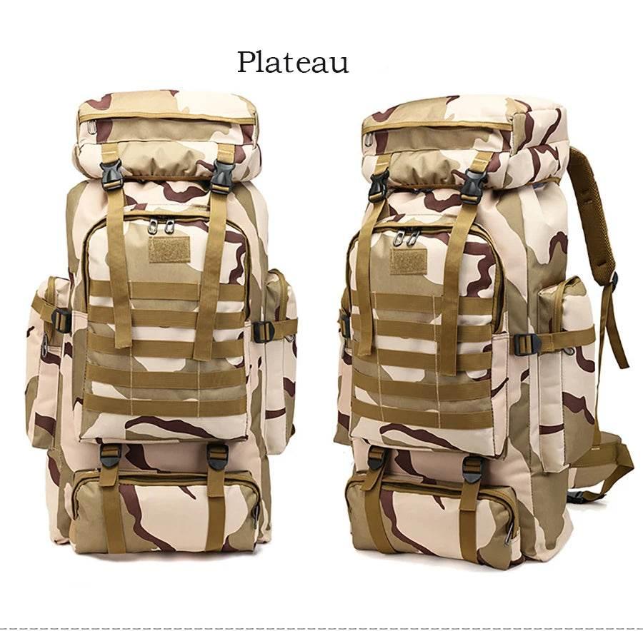 80L Waterproof Molle Camo Tactical Backpack Military Army Hiking Camping Backpack Travel Rucksack Outdoor Sports Climbing Bag - Empire P.E