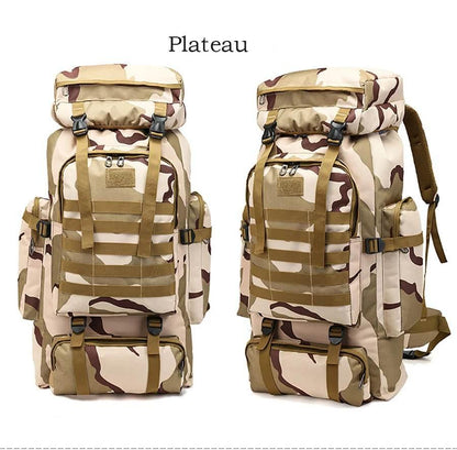 80L Waterproof Molle Camo Tactical Backpack Military Army Hiking Camping Backpack Travel Rucksack Outdoor Sports Climbing Bag - Empire P.E
