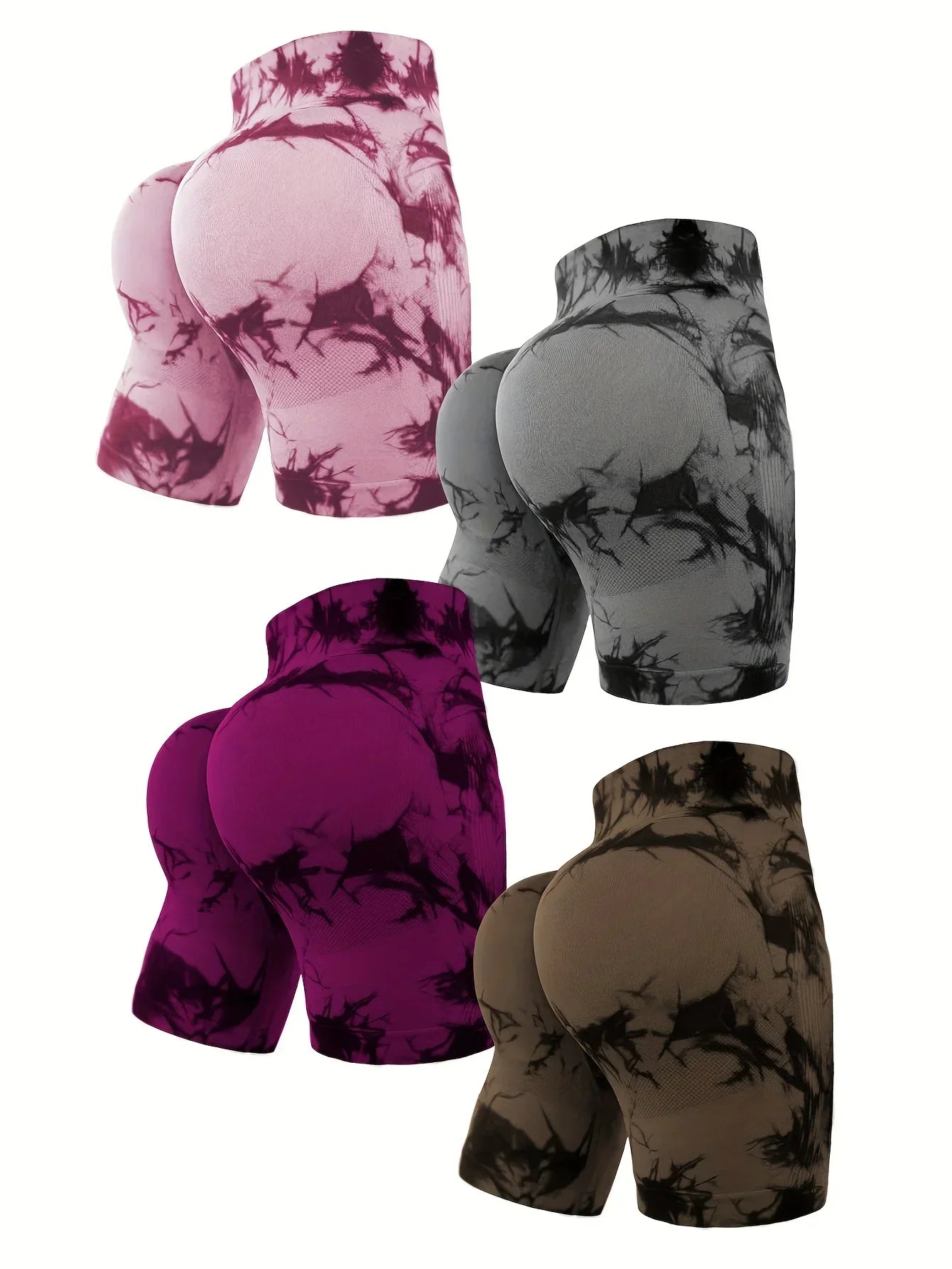 4 Pack High Waist Women's Sports Shorts