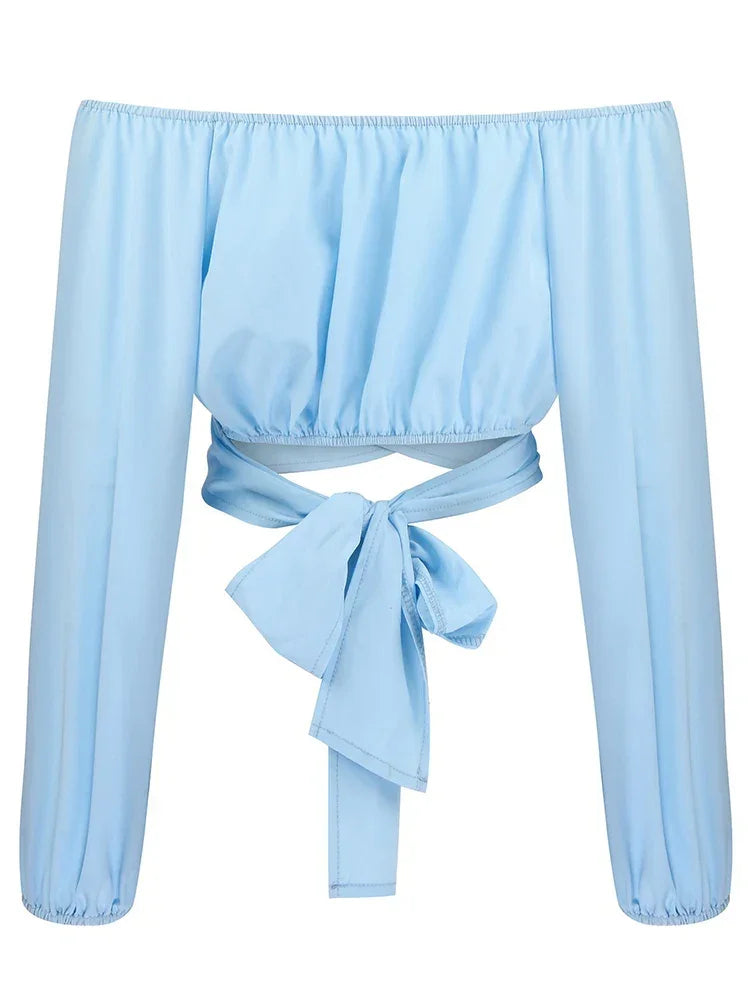 Women Elegant Blouse Casual Long Lantern Sleeve - Empire P.E