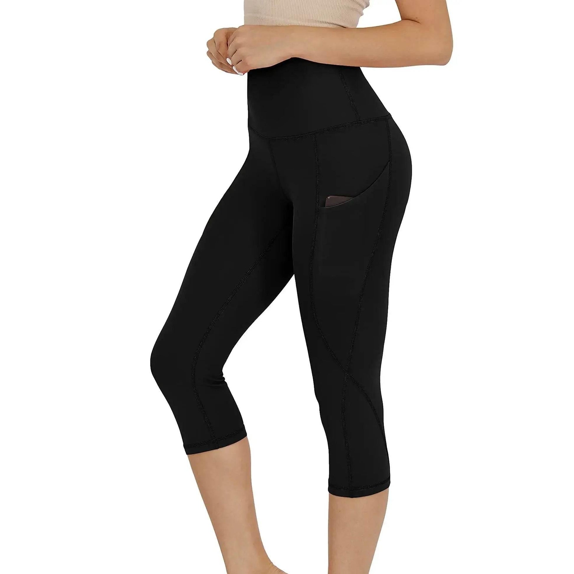 High Waisted Yoga Pants for Women with Pockets Capri Leggings for Women Workout Leggings for Women Yoga Capris - Empire P.E