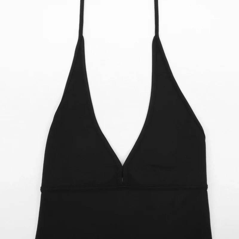 Sexy Backless Playsuits Women Sports Fitness Summer Fashion Black New Rompers Slim Casual Hollow Out Bandage Halter Playsuits - Empire P.E