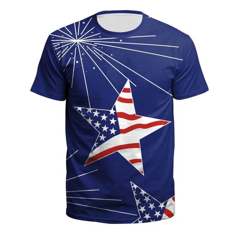 American Flag Graphic T-shirt For Men 3d Printed USA Statue of Liberty T Shirt Summer Spring Short Sleeves Round Neck Tee Shirts - Empire P.E