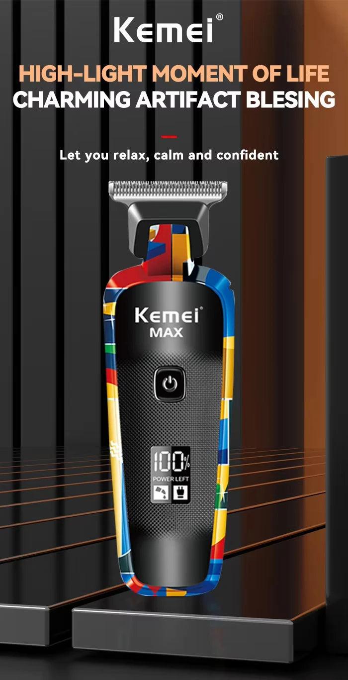 Kemei Rechargeable Graffiti Pattern Electric Hair Clipper Professional - Empire P.E
