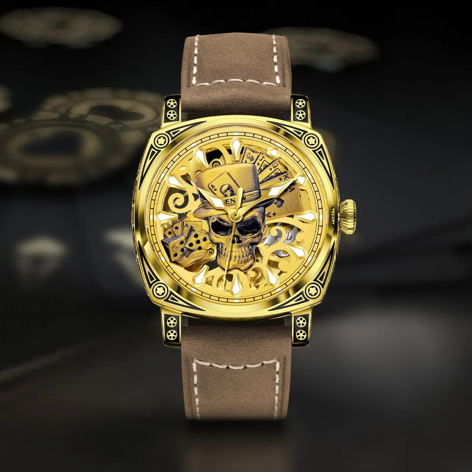 Skull Series Top Brand Luxury Gold Watch - Empire P.E
