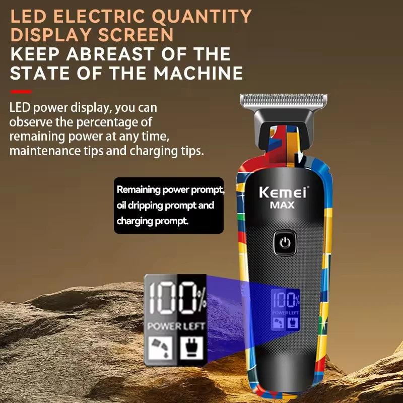 Kemei Rechargeable Graffiti Pattern Electric Hair Clipper Professional - Empire P.E
