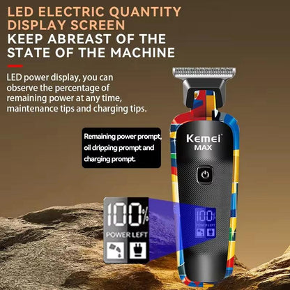 Kemei Rechargeable Graffiti Pattern Electric Hair Clipper Professional - Empire P.E