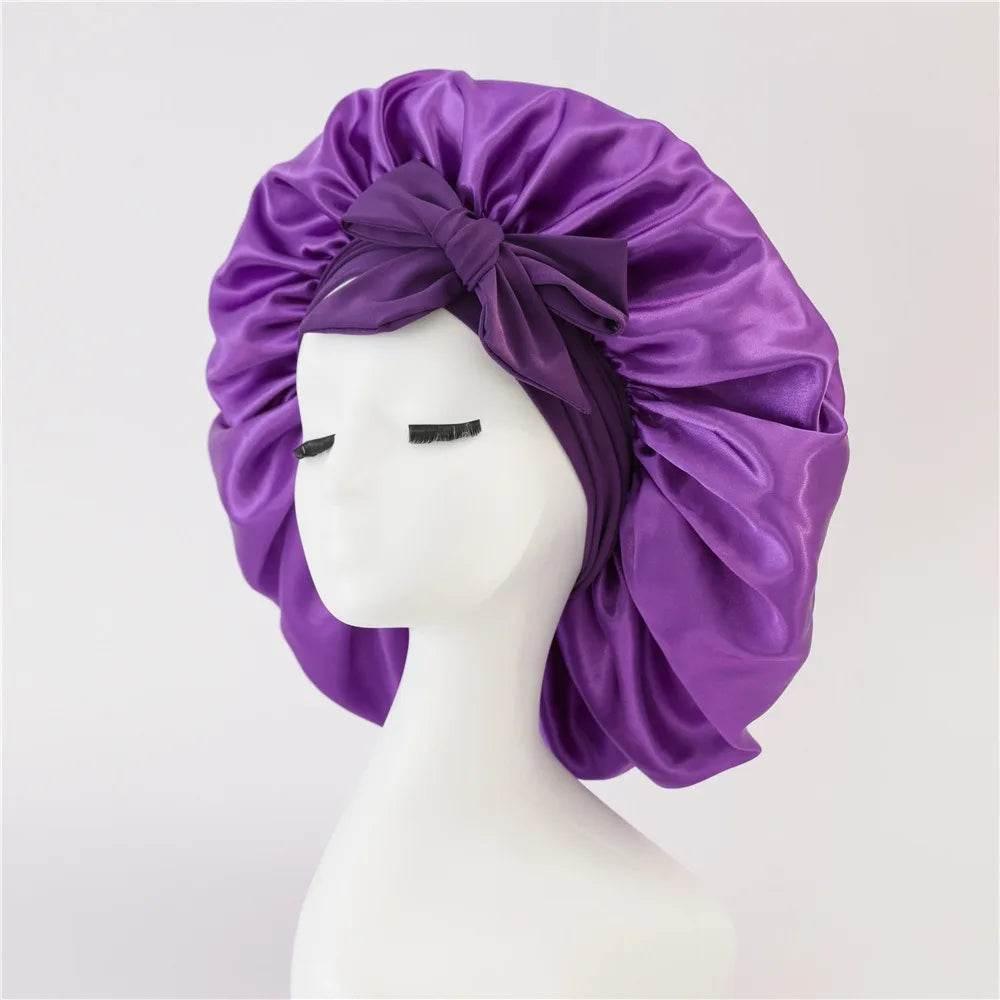 Adjustable Satin Silk Bonnet with Tie Band for Women - Empire P.E