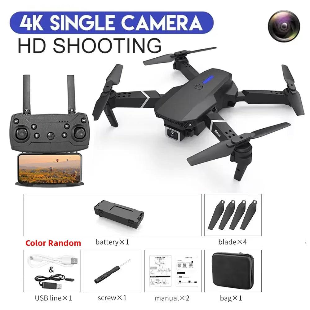 2025 New E88 Pro WIFI FPV Drone Wide Angle HD 4K 1080P Camera Height Hold RC Foldable Quadcopter Dron Helicopter Toys Gift - Empire P.E