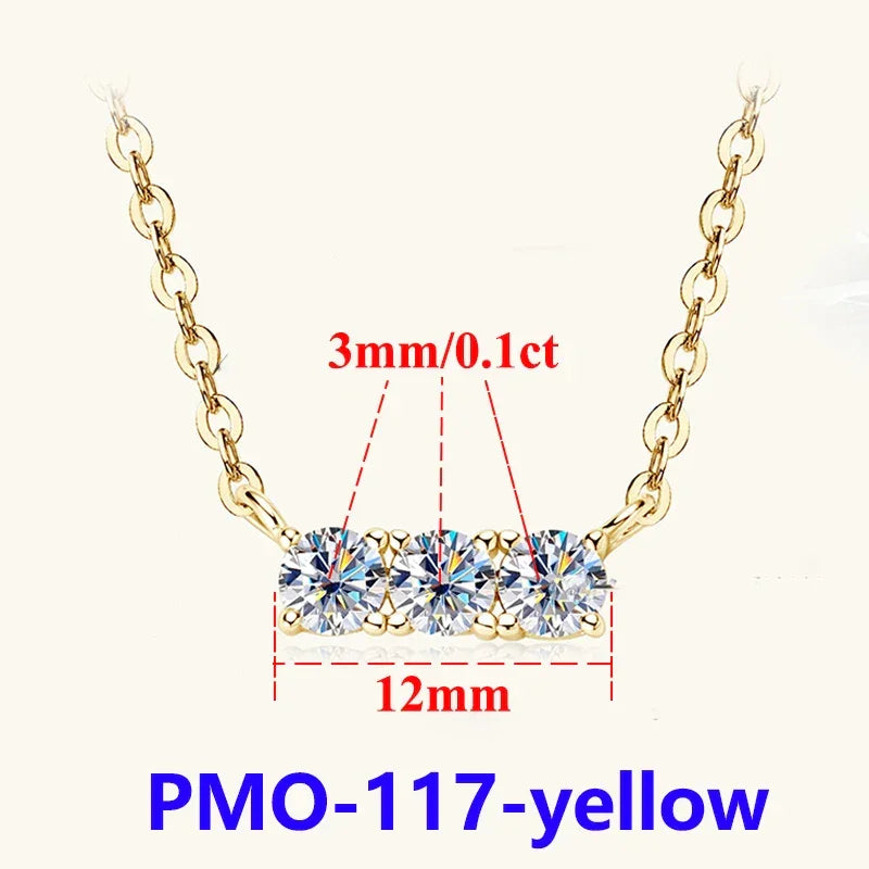 D Color Women Moissanite Pendant s925 Silver Yellow Full Moissanite Necklace - Empire P.E