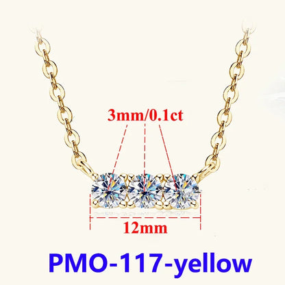 D Color Women Moissanite Pendant s925 Silver Yellow Full Moissanite Necklace - Empire P.E