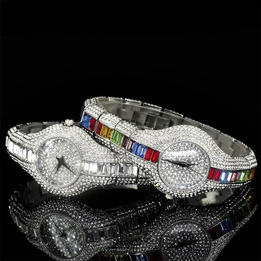 Luxury Iced Watches Women Brand Rainbow DIamond - Empire P.E