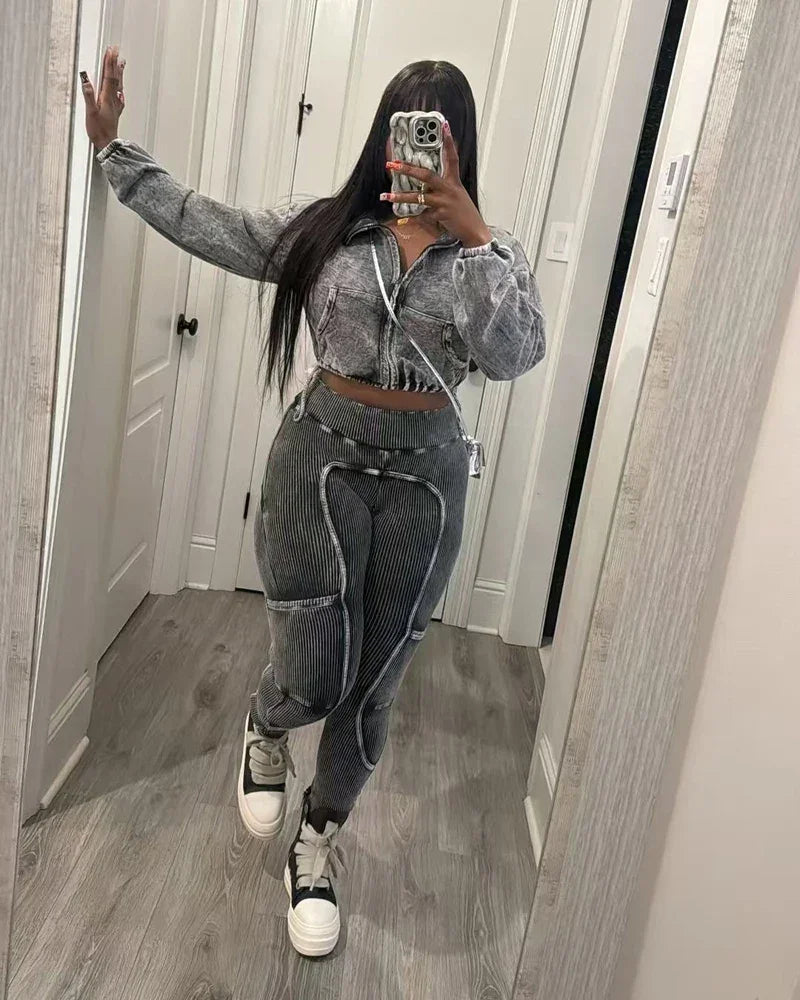 Women's Vintage Two Piece Jogger Set - Empire P.E