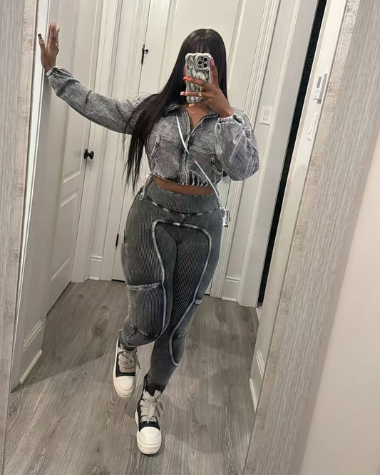 Women's Vintage Two Piece Jogger Set - Empire P.E