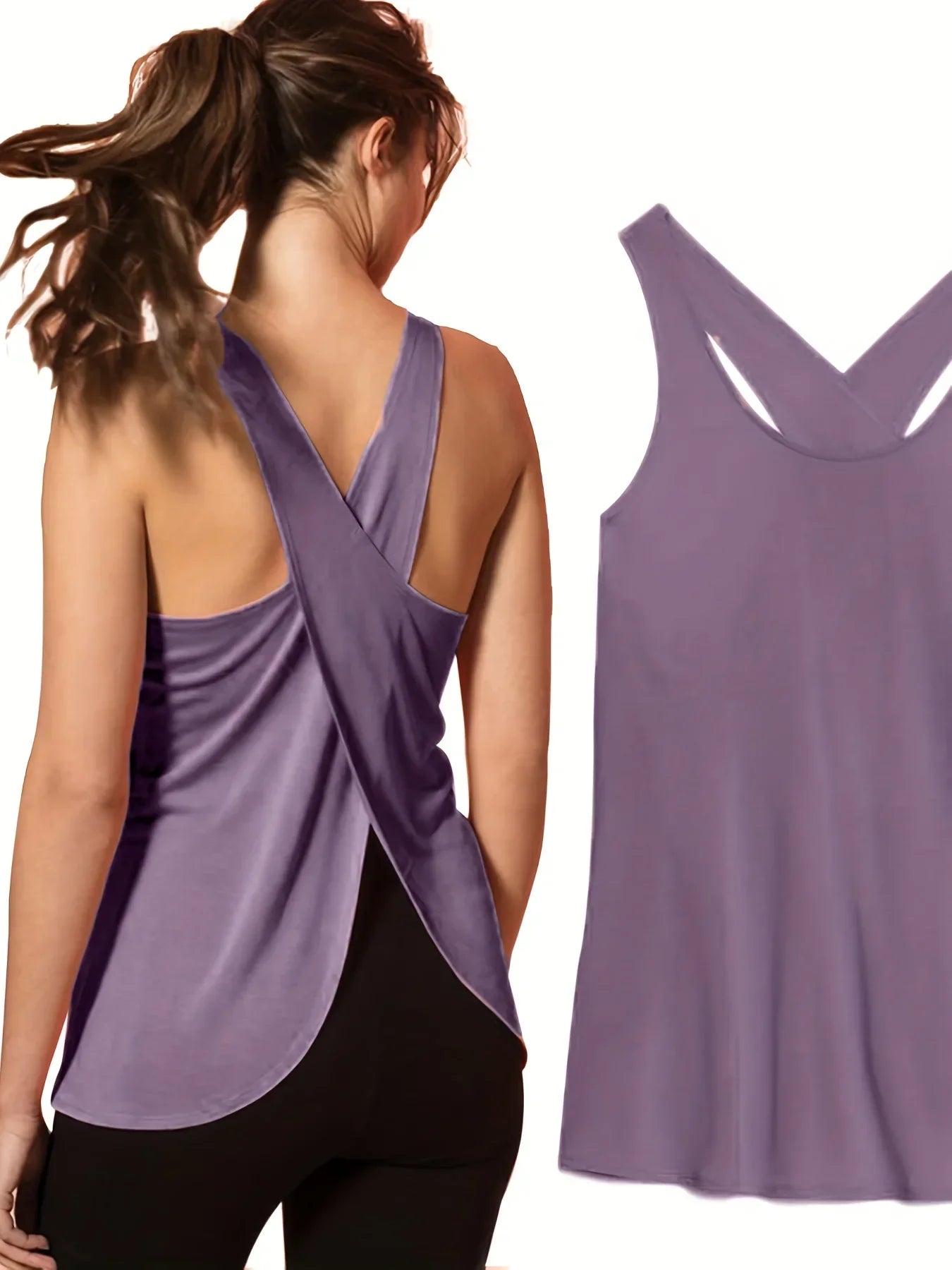 Women's Solid Wrap Back Sports Tank Tops - Empire P.E