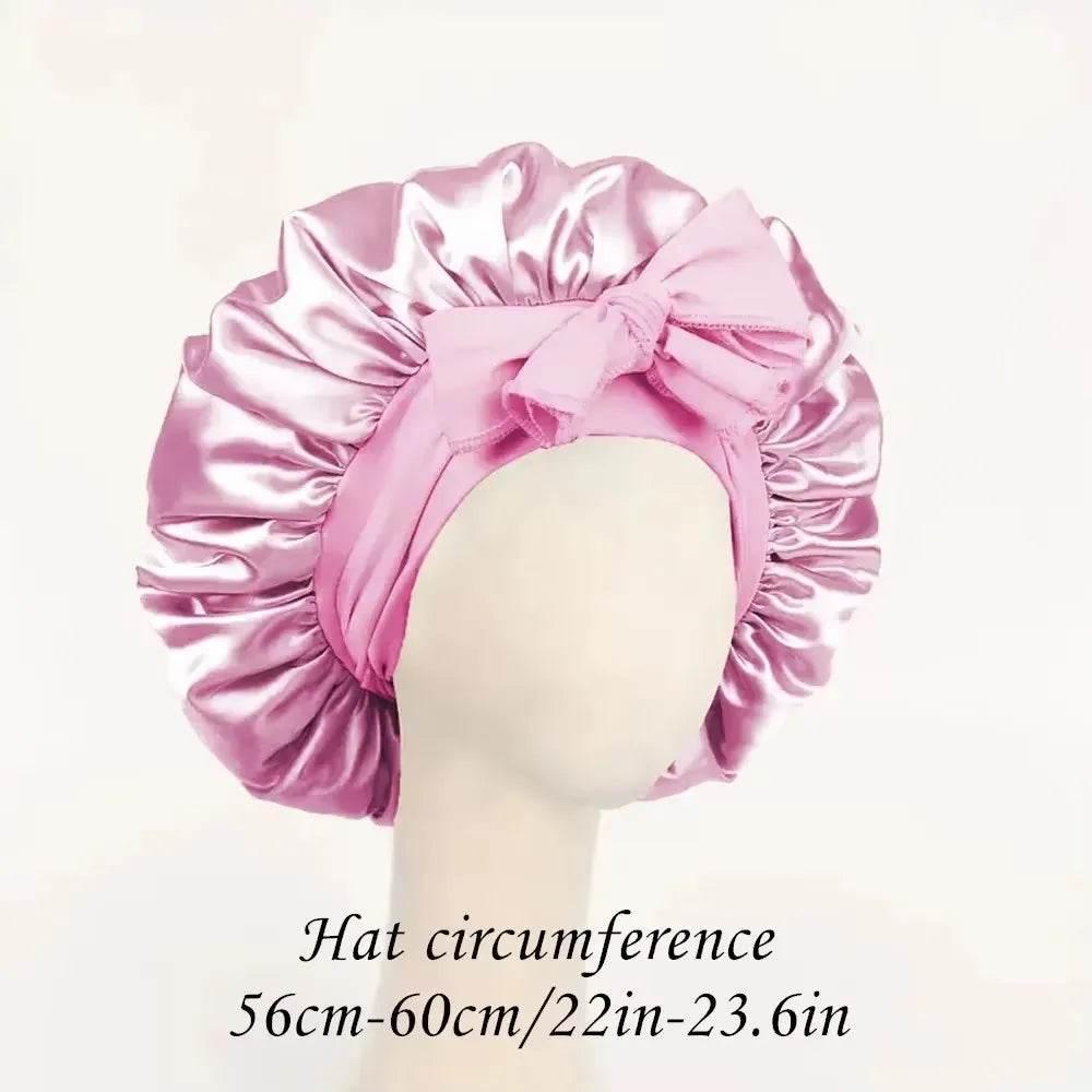 Adjustable Satin Silk Bonnet with Tie Band for Women - Empire P.E