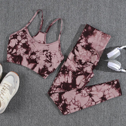 1/2/3/PCS Tie Dye  Seamless Women Pants Sets