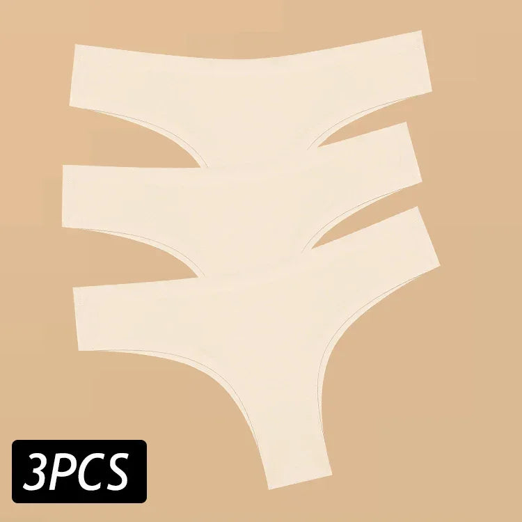 3PCS Women's Ultra-thin Seamless Panties Sexy Low Waist G-string - Empire P.E