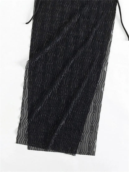 Sexy Mesh High Slit Dress Cover-Ups